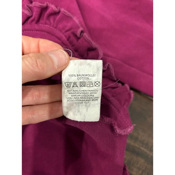 Brandl Tracht XL Magenta Ruffled Cotton Cardigan Shrug Sweater - Picture 6 of 8